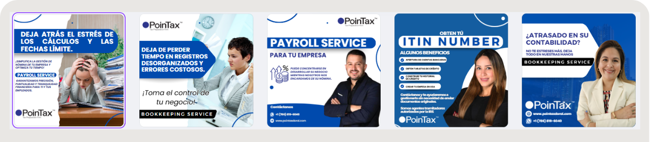 Diseños para PoinTax — Payroll, Bookkeeping e ITIN Number